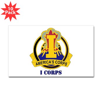ICorps - M01 - 01 - DUI - I Corps with Text Sticker (Rectangle 10 pk) - Click Image to Close