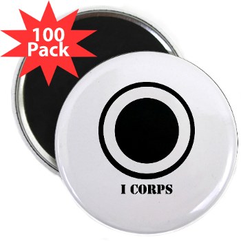 ICorps - M01 - 01 - SSI - I Corps with Text Sticker 2.25\" Magnet (100 pack)