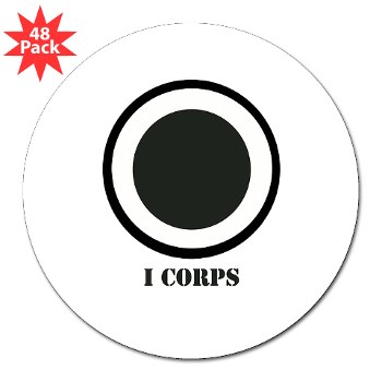 ICorps - M01 - 01 - SSI - I Corps with Text 3\" Lapel Sticker (48 pk)