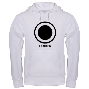 ICorps - A01 - 03 - SSI - I Corps with Text Hooded Sweatshirt