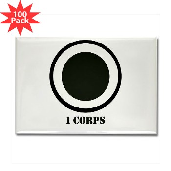 ICorps - M01 - 01 - SSI - I Corps with Text Sticker Rectangle Magnet (100 pack)