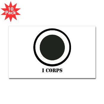 ICorps - M01 - 01 - SSI - I Corps with Text Sticker (Rectangle 10 pk) - Click Image to Close