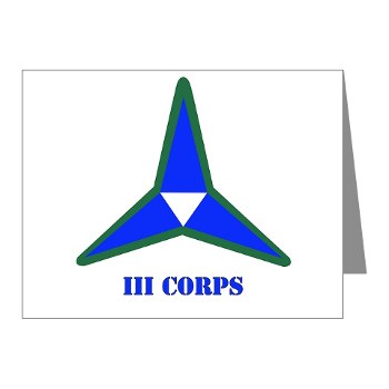 IIICorps - M01 - 02 - SSI - III Corps with text - Note Cards (Pk of 20)