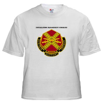 IMCOM - A01 - 04 - DUI - Installation Management Command with Text - White T-Shirt - Click Image to Close