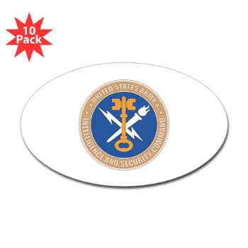 INSCOM - M01 - 01 - SSI - U.S. Army Intelligence and Security Command (INSCOM) - Sticker (Oval 10 pk) - Click Image to Close