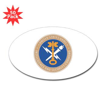 INSCOM - M01 - 01 - SSI - U.S. Army Intelligence and Security Command (INSCOM) - Sticker (Oval 50 pk) - Click Image to Close
