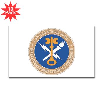 INSCOM - M01 - 01 - SSI - U.S. Army Intelligence and Security Command (INSCOM) - Sticker (Rectangle 10 pk)