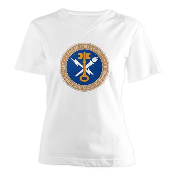 INSCOM - A01 - 04 - SSI - U.S. Army Intelligence and Security Command (INSCOM) - Women's V-Neck T-Shirt