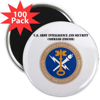 INSCOM - M01 - 01 - SSI - U.S. Army Intelligence and Security Command (INSCOM) with Text - 2.25" Magnet (100 pack)