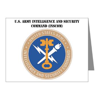 INSCOM - M01 - 02 - SSI - U.S. Army Intelligence and Security Command (INSCOM) with Text - Note Cards (Pk of 20) - Click Image to Close