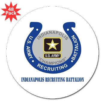 IRB - M01 - 01 - DUI - Indianapolis Recruiting Battalion with Text - 3" Lapel Sticker (48 pk) - Click Image to Close