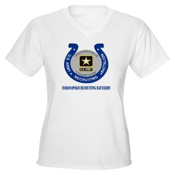 IRB - A01 - 04 - DUI - Indianapolis Recruiting Battalion with Text - Women's V-Neck T-Shirt - Click Image to Close