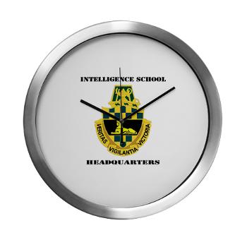 ISH - M01 - 03 - DUI - Intelligence School Headquarters with Text - Modern Wall Clock