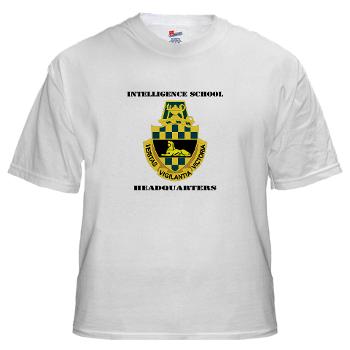 ISH - A01 - 04 - DUI - Intelligence School Headquarters with Text - White T-Shirt - Click Image to Close