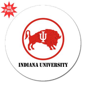 IU - M01 - 01 - SSI - ROTC - Indiana University with Text - 3" Lapel Sticker (48 pk) - Click Image to Close