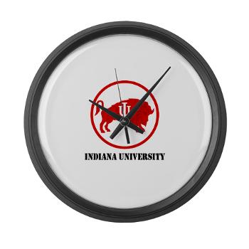 IU - M01 - 03 - SSI - ROTC - Indiana University with Text - Large Wall Clock