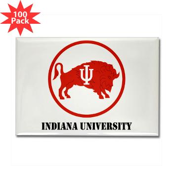 IU - M01 - 01 - SSI - ROTC - Indiana University with Text - Rectangle Magnet (100 pack)