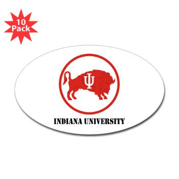 IU - M01 - 01 - SSI - ROTC - Indiana University with Text - Sticker (Oval 10 pk)
