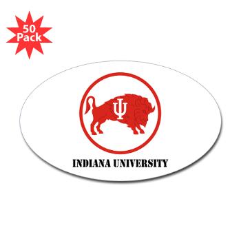 IU - M01 - 01 - SSI - ROTC - Indiana University with Text - Sticker (Oval 50 pk)