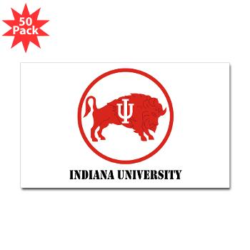 IU - M01 - 01 - SSI - ROTC - Indiana University with Text - Sticker (Rectangle 50 pk) - Click Image to Close