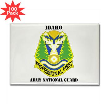 dahoARNG - M01 - 01 - DUI - Idaho Army National Guard with text - Rectangle Magnet (100 pack)