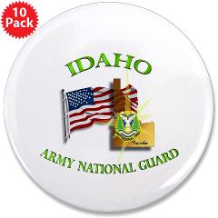 dahoARNG - M01 - 01 - DUI - Idaho Army National Guard with Flag 3.5" Button (10 pack)