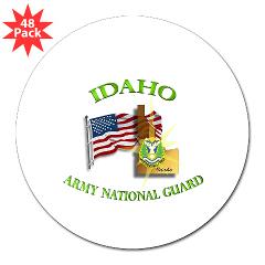 dahoARNG - M01 - 01 - DUI - Idaho Army National Guard with Flag 3" Lapel Sticker (48 pk)