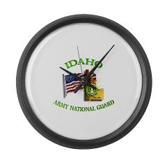 dahoARNG - M01 - 03 - DUI - Idaho Army National Guard with Flag Large Wall Clock