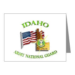 dahoARNG - M01 - 02 - DUI - Idaho Army National Guard with Flag Note Cards (Pk of 20)