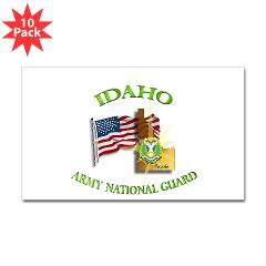 dahoARNG - M01 - 01 - DUI - Idaho Army National Guard with Flag Sticker (Rectangle 10 pk)