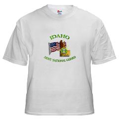 dahoARNG - A01 - 04 - DUI - Idaho Army National Guard with Flag White T-Shirt - Click Image to Close