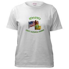 dahoARNG - A01 - 04 - DUI - Idaho Army National Guard with Flag Women's T-Shirt - Click Image to Close