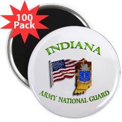 IndianaARNG - M01 - 01 - DUI-INDIANA Army National Guard WITH FLAG - 2.25" Magnet (100 pack)