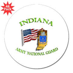 IndianaARNG - M01 - 01 - DUI-INDIANA Army National Guard WITH FLAG - 3" Lapel Sticker (48 pk)