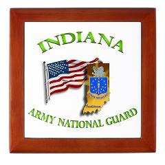 IndianaARNG - M01 - 03 - DUI-INDIANA Army National Guard WITH FLAG - Keepsake Box - Click Image to Close