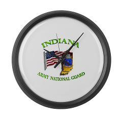 IndianaARNG - M01 - 03 - DUI-INDIANA Army National Guard WITH FLAG - Large Wall Clock