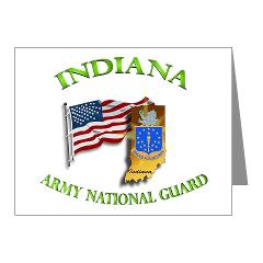 IndianaARNG - M01 - 02 - DUI-INDIANA Army National Guard WITH FLAG - Note Cards (Pk of 20)