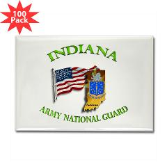 IndianaARNG - M01 - 01 - DUI-INDIANA Army National Guard WITH FLAG - Rectangle Magnet (100 pack)