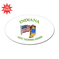 IndianaARNG - M01 - 01 - DUI-INDIANA Army National Guard WITH FLAG - Sticker (Oval 10 pk)