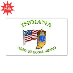 IndianaARNG - M01 - 01 - DUI-INDIANA Army National Guard WITH FLAG - Sticker (Rectangle 10 pk)
