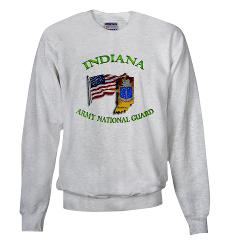 IndianaARNG - A01 - 03 - DUI-INDIANA Army National Guard WITH FLAG - Sweatshirt - Click Image to Close