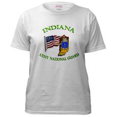 IndianaARNG - A01 - 04 - DUI-INDIANA Army National Guard WITH FLAG - Women's T-Shirt - Click Image to Close