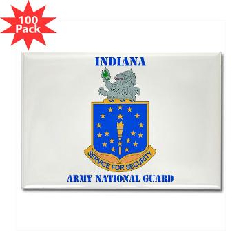 IndianaARNG - M01 - 01 - DUI - Indiana Army National Guard with text - Rectangle Magnet (100 pack) - Click Image to Close