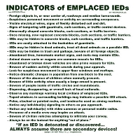 Indicators of Emplaced IEDs Training Poster