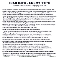 Typical Iraq Improvised Explosive Devices TTPs Poster