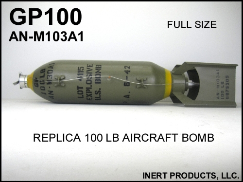 Inert, Replica AN-M30A1 100LB GP Bomb - Click Image to Close