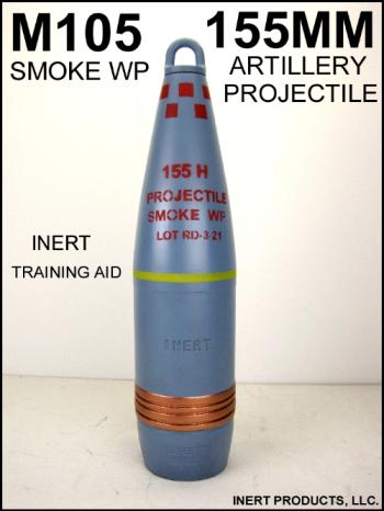 Inert, 155MM WP M105 Artillery Projectile Replica - Click Image to Close