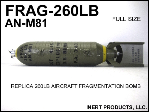 Inert, Replica AN-M81 260 LB Frag Bomb - Click Image to Close