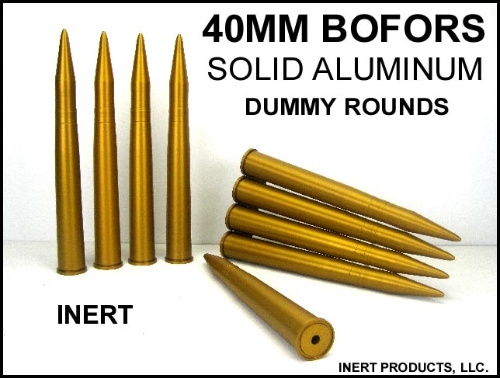 Inert, Dummy 40mm L/70 Bofors Round - Click Image to Close