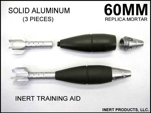 Inert, Replica 60MM Mortar Round - Metal - Click Image to Close